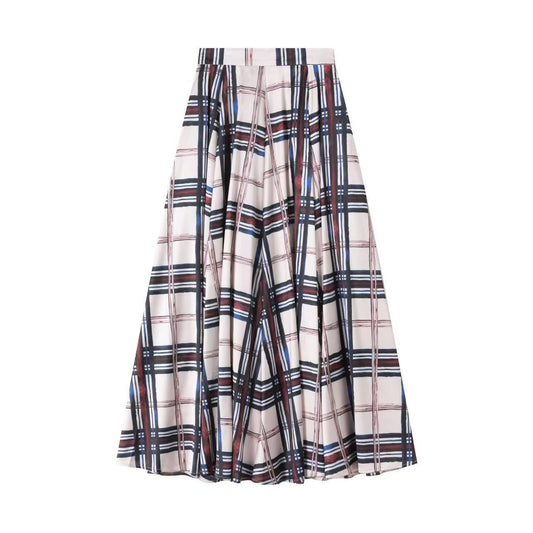 Silk Skirt IN:Pink Plaid