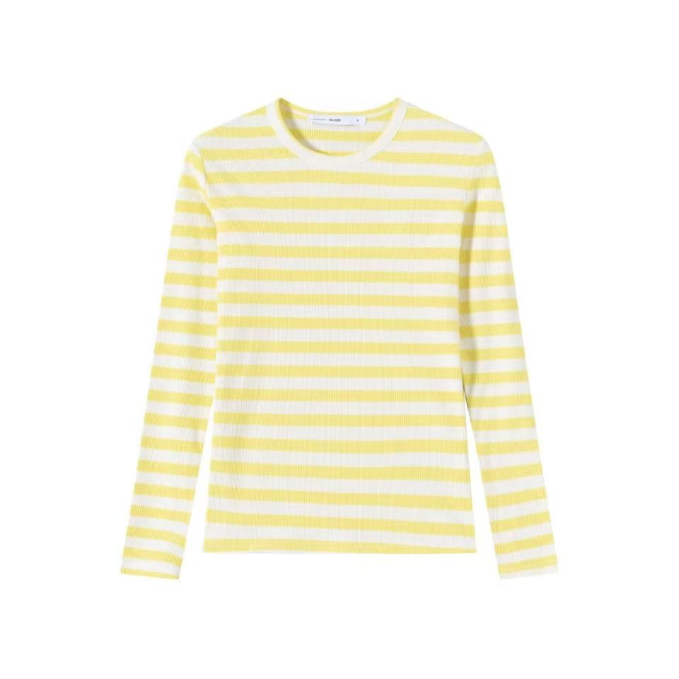 Signature Ribbed Tee IN:Yellow Stripe