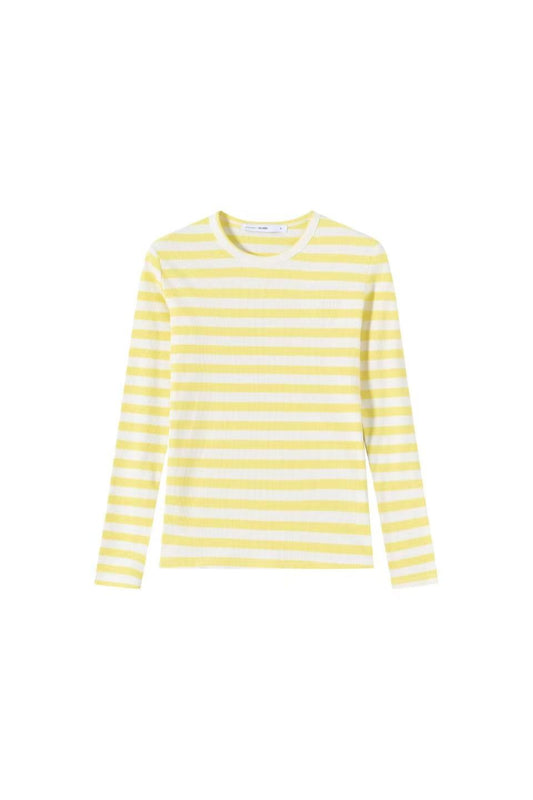 Signature Ribbed Tee IN:Yellow Stripe