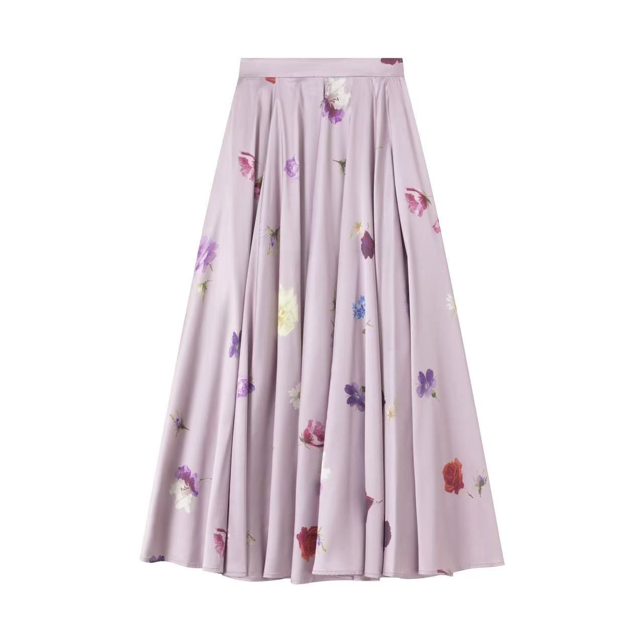 Silk Skirt IN:Dusty Rose Print