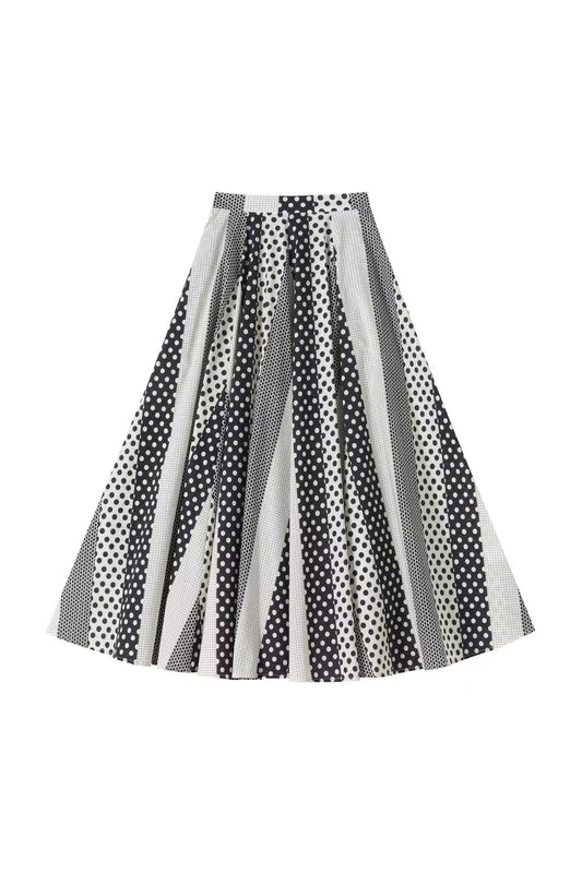 Geo Print Skirt IN:Cream Black