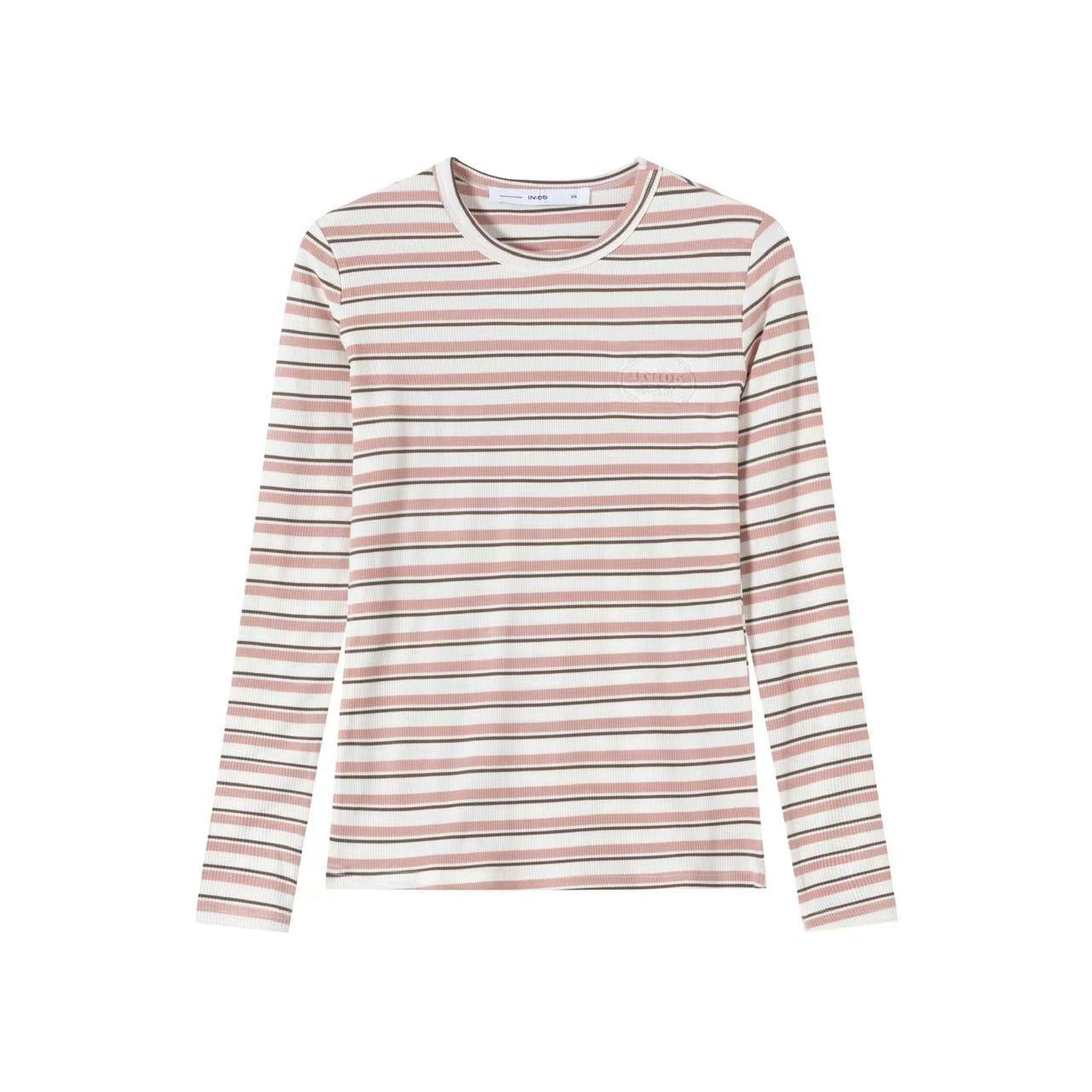 Signature Ribbed Tee IN:Pink Stripe