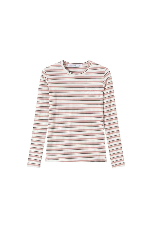 Signature Ribbed Tee IN:Pink Stripe