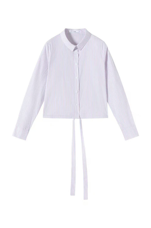 Signature Drawstring Shirt IN:Stripe Pale Pink