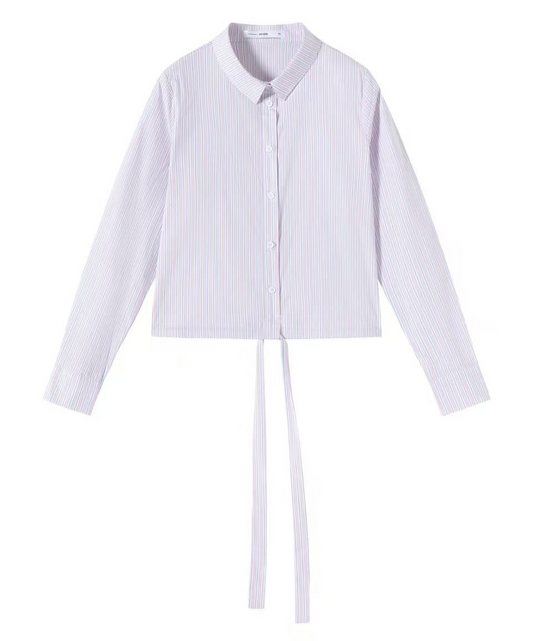 Signature Drawstring Shirt IN:Stripe Pale Pink