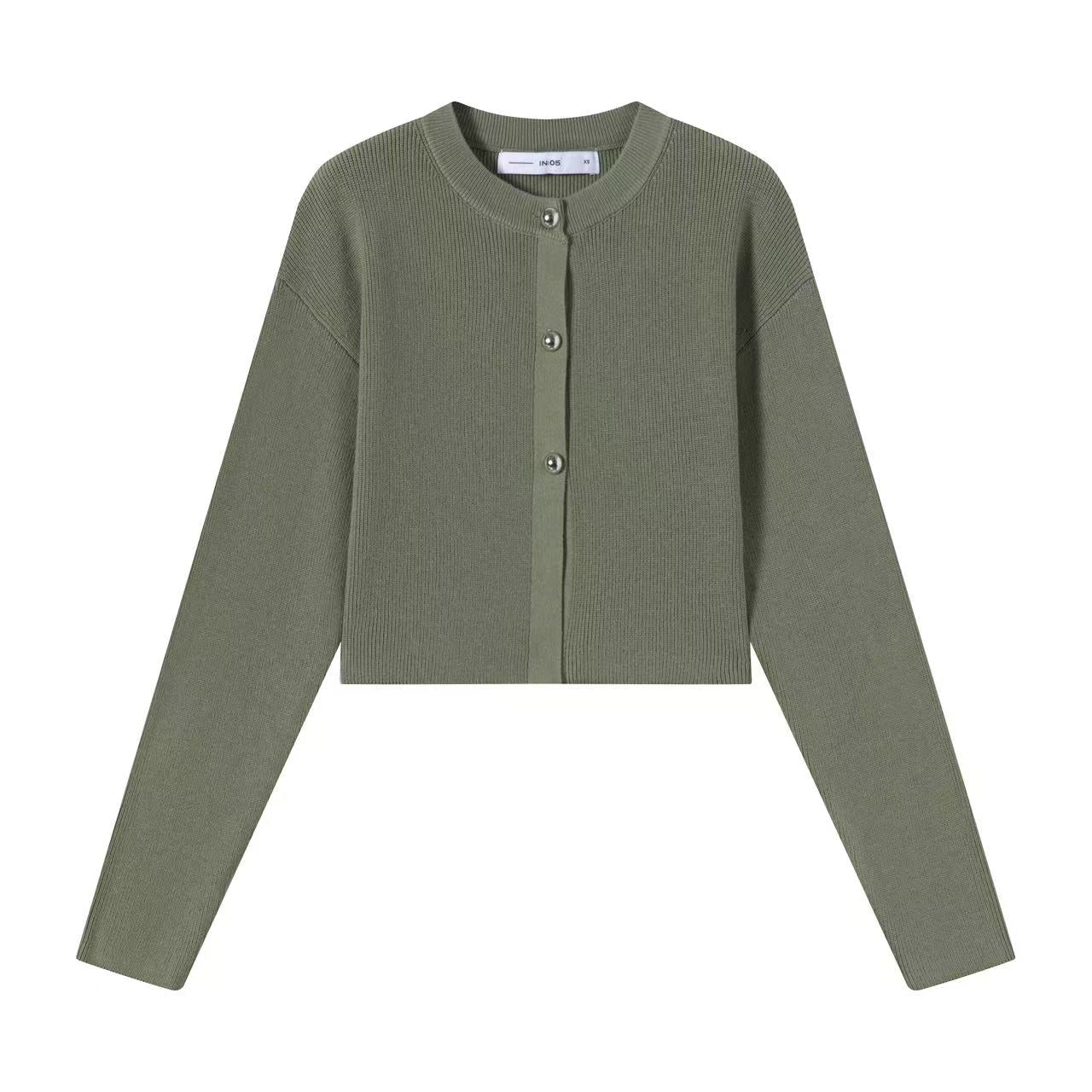 3 Button Cardigan IN:Sage