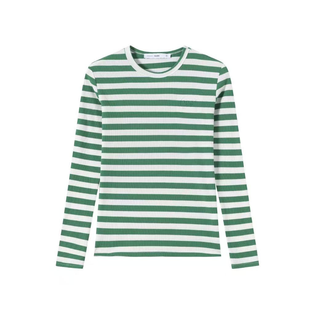 Signature Ribbed Tee IN:Green Stripe