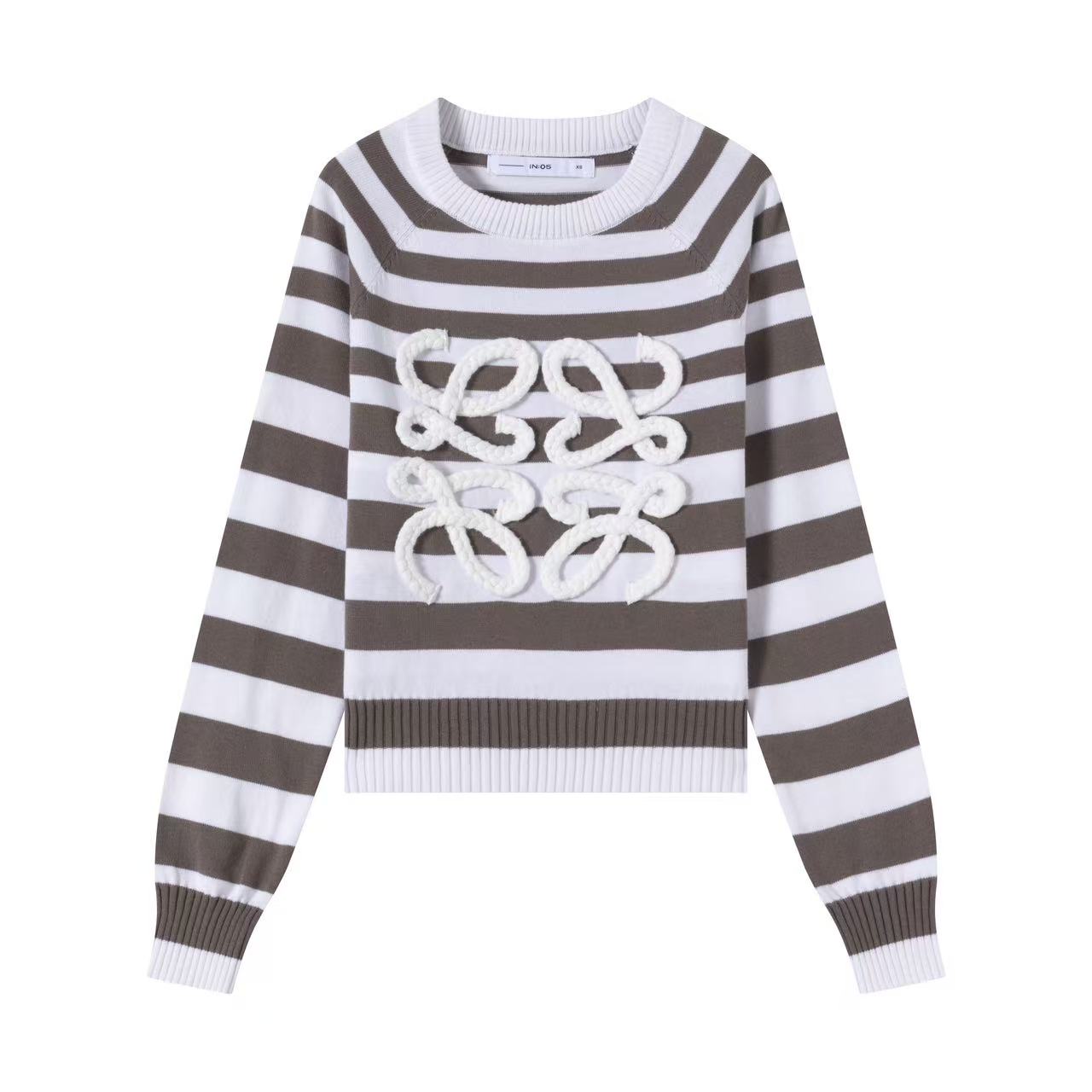 Designer Inspired Sweater IN:Brown Stripe