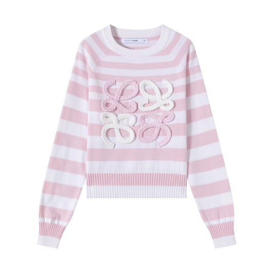 Designer Inspired Sweater IN:Pink Stripe