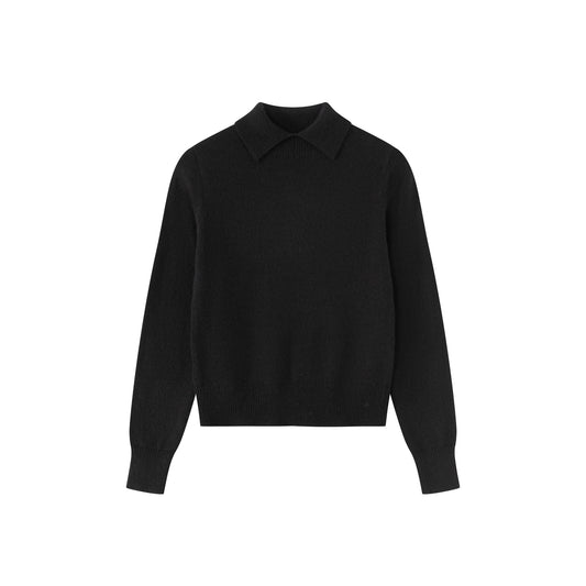 Collared Knit Polo IN:Black
