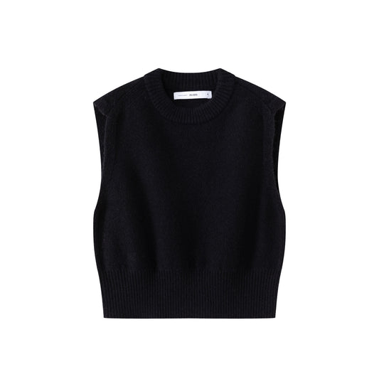 Basic Knit Vest IN:Black