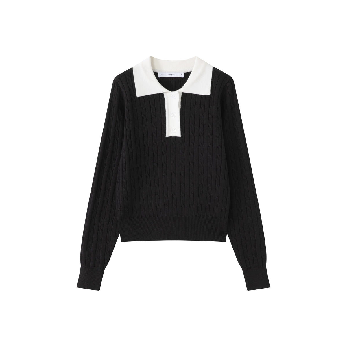 Contrast Collar Polo IN:Black Ivory