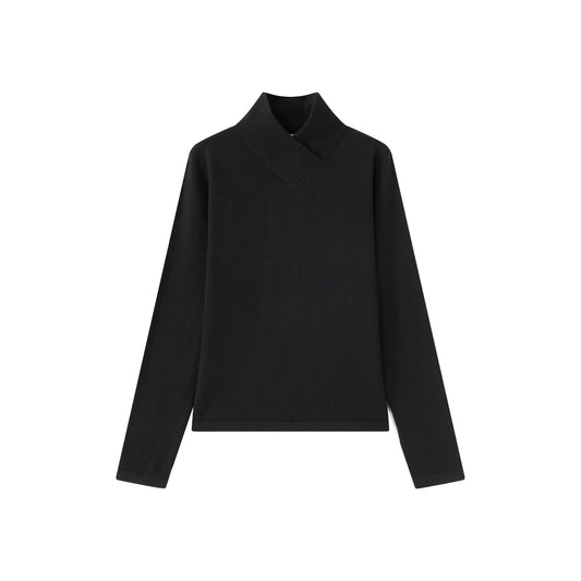 V Knit Sweater IN:Black
