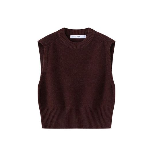 Basic Knit Vest IN:Burgundy