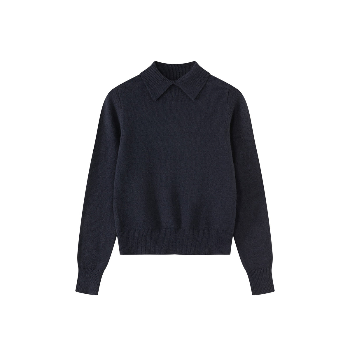 Collared Knit Polo IN:Navy