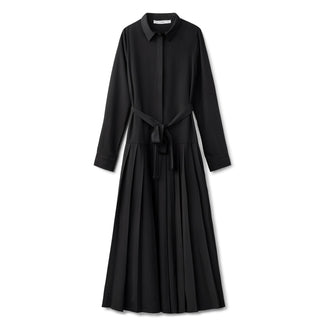 Bottom Pleated Dress- Black