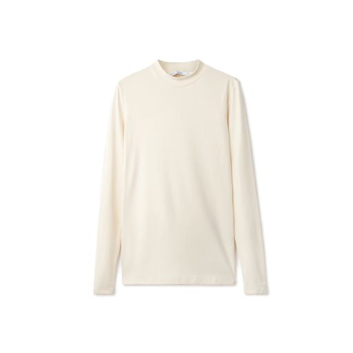 Signature Mockneck Tee IN: Ivory