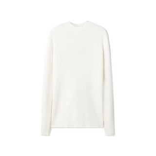 Basic Mock Neck Ribbed Knit - Ivory