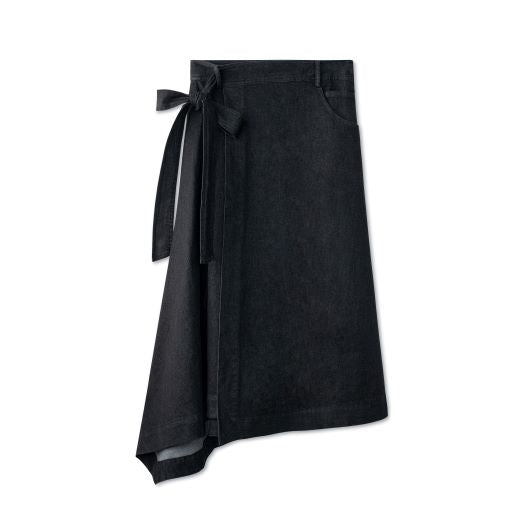 Asymetric Skirt - Black Denim