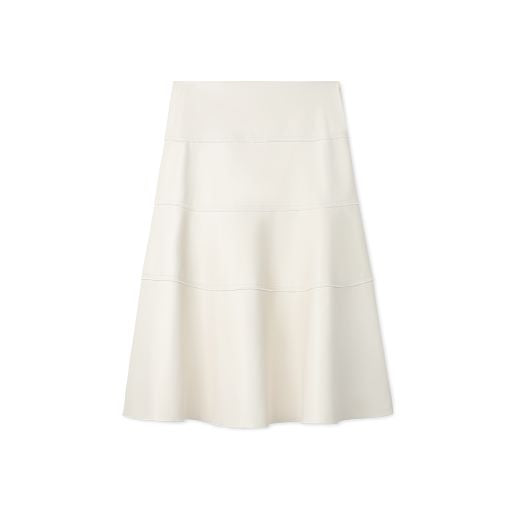 Leather Short Skirt- Ivory