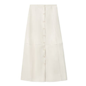 Leather Maxi Skirt - Ivory