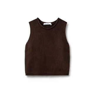 Vest Basic Knit - Brown