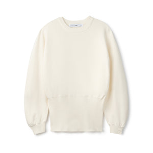 Balloon Sleeve Waisted Sweater - Ivory