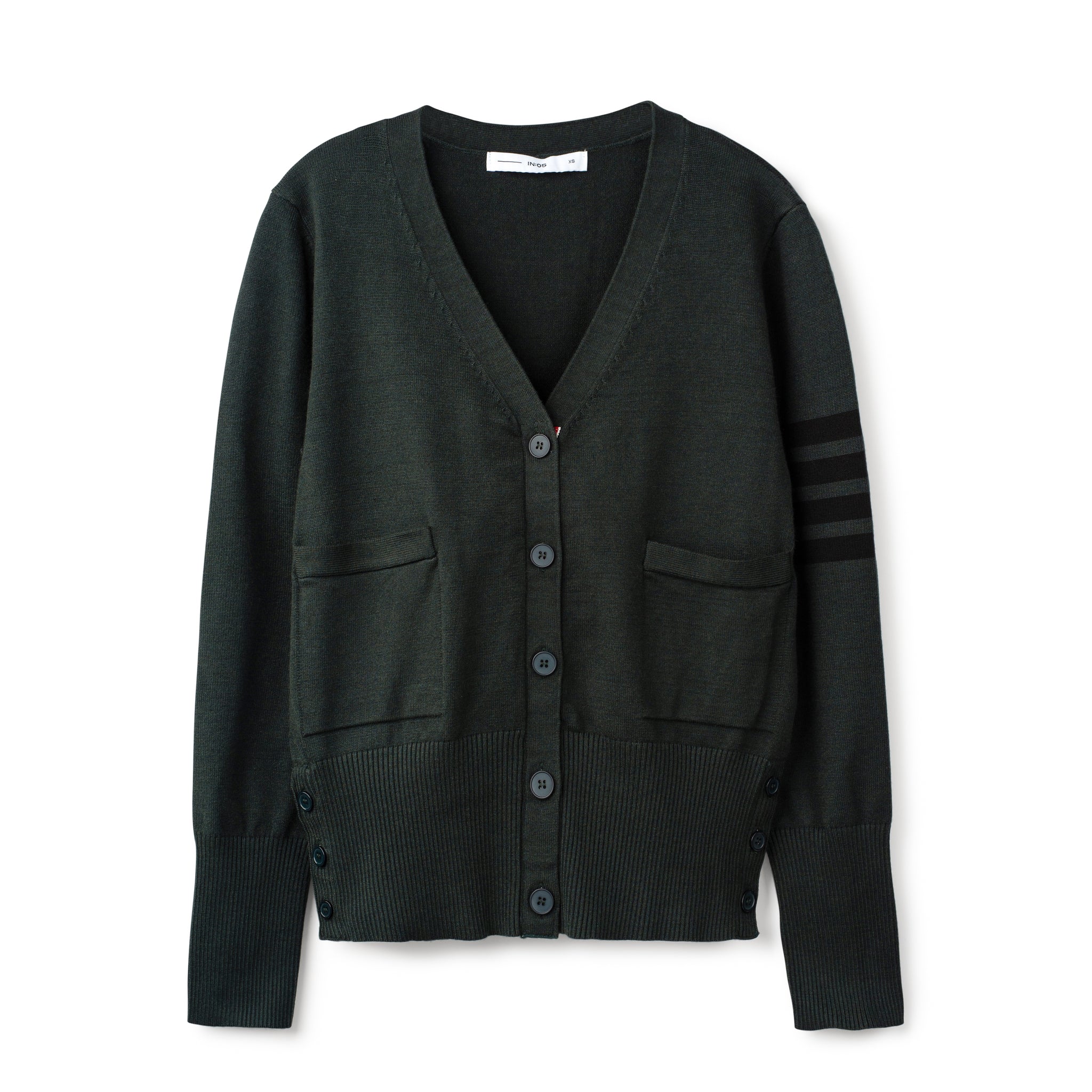 Varsity Striped Cardigan - Green/Black