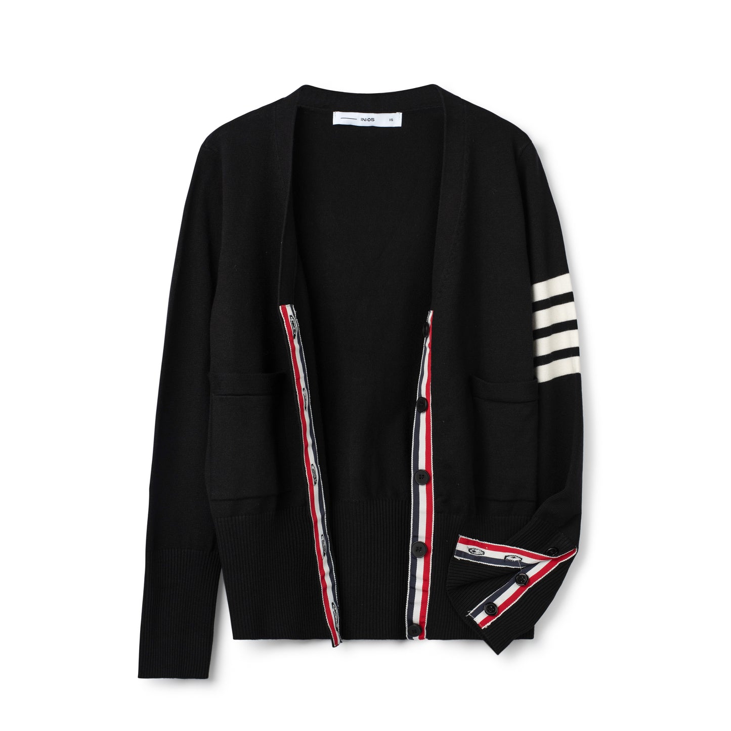 Varsity Striped Cardigan - Ivory/Black