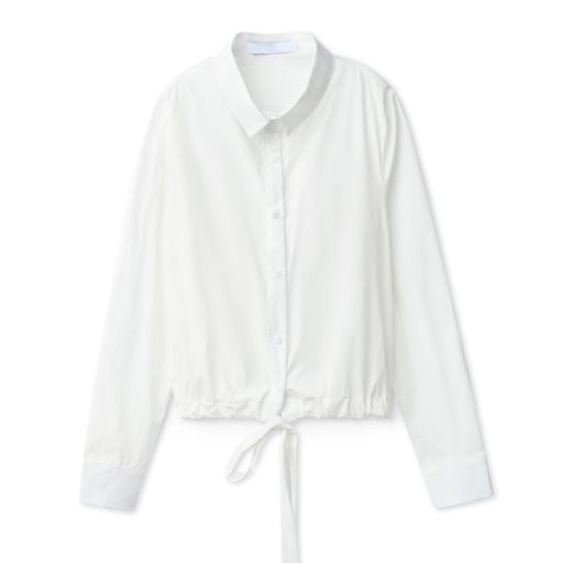 Washed White Drawstring Signature Drawstring Shirt - White – IN:05NY