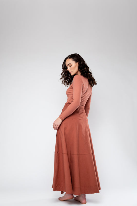 Signature Ribbed Tee IN:Terracotta