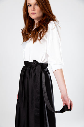 Silk Tie Skirt- Black