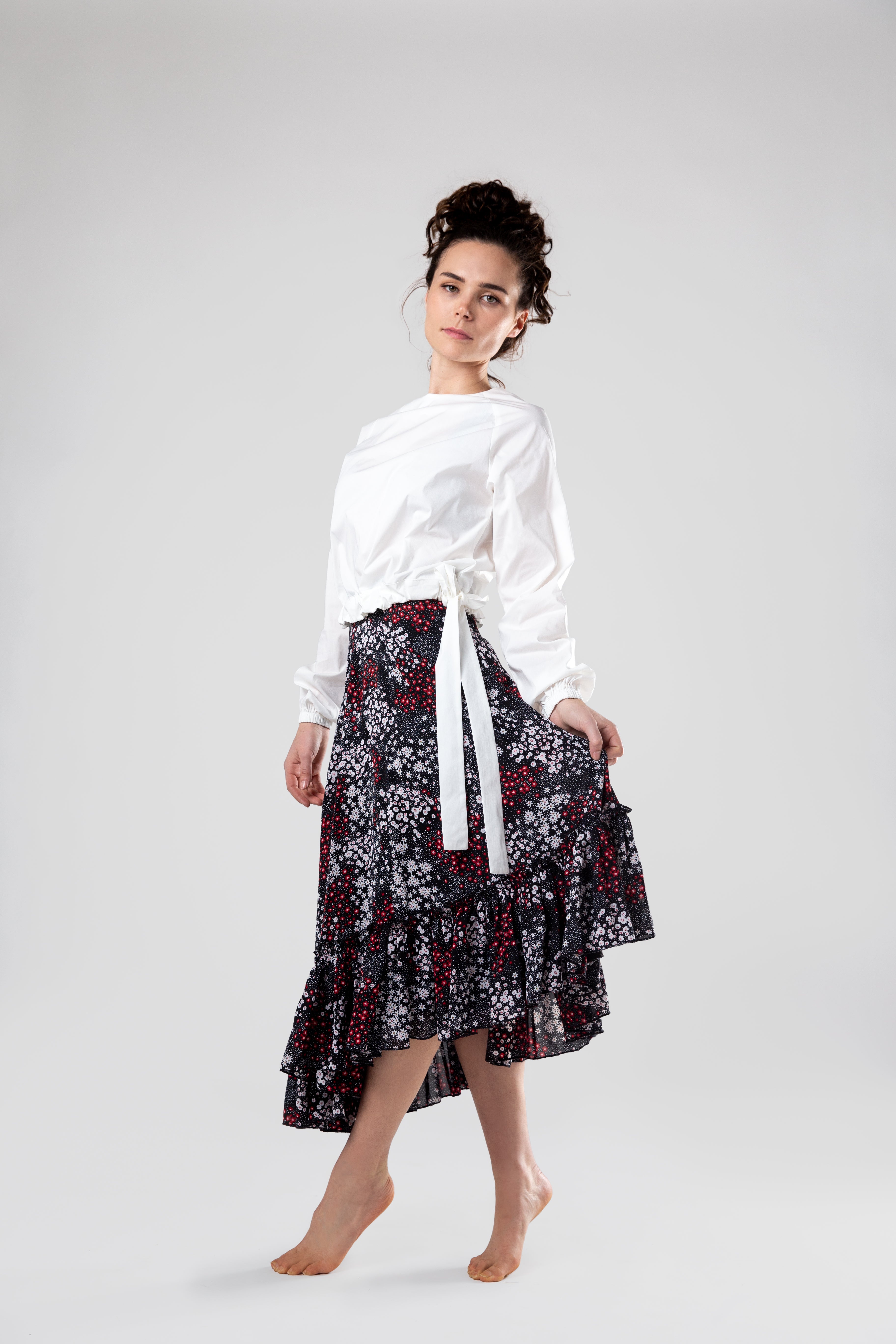 Asymmetrical Skirt - Floral