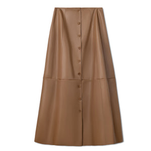 Leather Maxi Skirt - Mocha