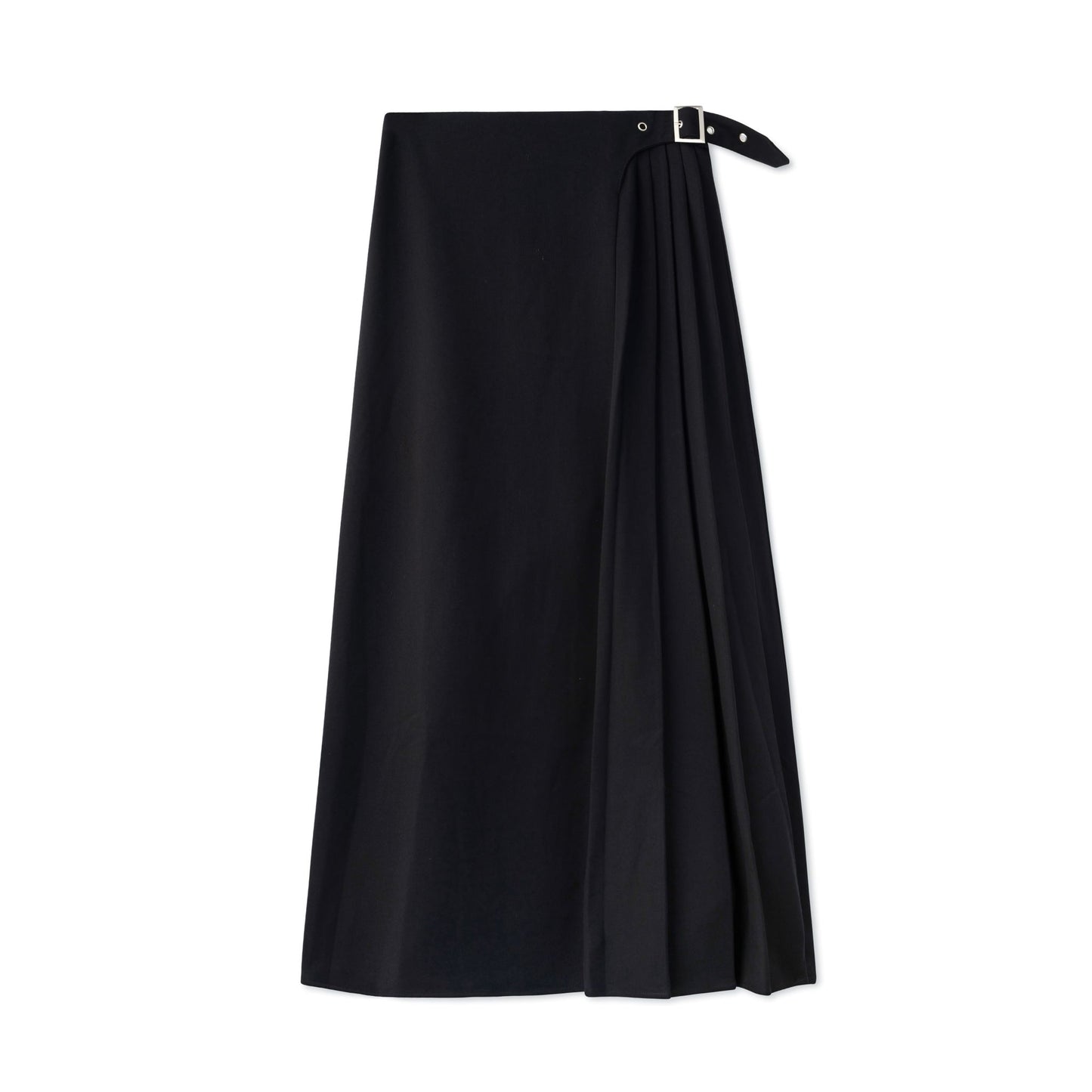 Long Buckle Waist Skirt IN:Black