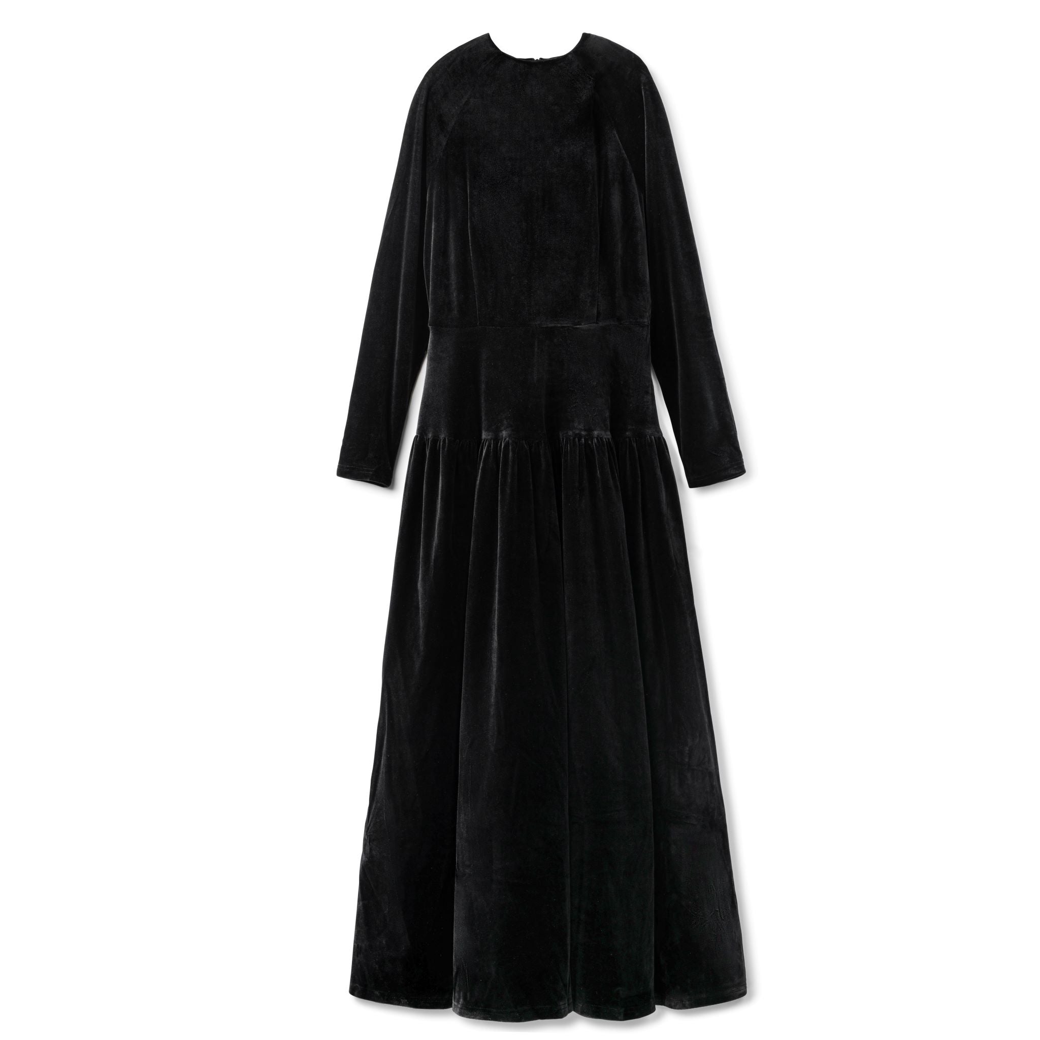 Velour Maxi Dress - Black