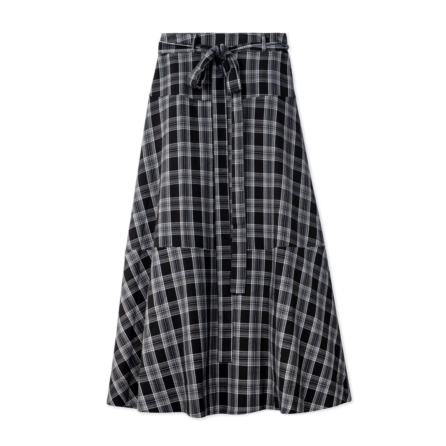 Plaid Maxi Skirt IN:Grey/Black