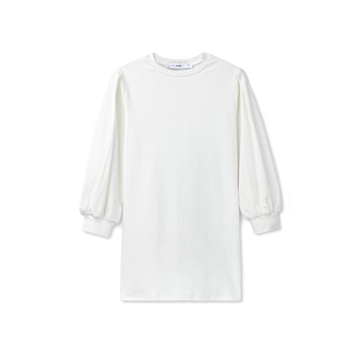 Puff Sleeve Silk Top - White